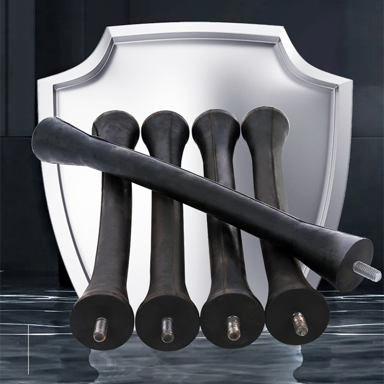 Swaying rubber damping rods